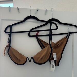 l*space Tan Bikini with Black Trim Two-Piece (L Top - XL Bottom)